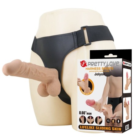 PRETTY LOVE - JOLYON HARNESS WITH FLEXIBLE DILDO 22 CM Ã 4.8 CM NATURAL