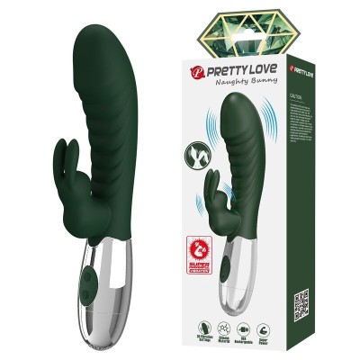 PRETTY LOVE - NAUGHTY BUNNY RABBIT VIBRATOR 30 FUNCTIONS USB RECHARGEABLE GREEN