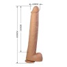 PRETTY LOVE - PAT FLEXIBLE REALISTIC DILDO WITH SUCTION CUP FLESH 40 CM -Ã- 6 CM