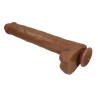 PRETTY LOVE - PAT REALISTIC FLEXIBLE DILDO WITH SUCTION CUP 40 CM -Ã- 6 CM BROWN