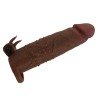 PRETTY LOVE - QUILLON VIBRATING PENIS SLEEVE 20 CM Ã 4 CM BROWN