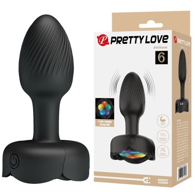 PRETTY LOVE - RECHARGEABLE VIBRATING ANAL PLUG 10 MODES BLACK