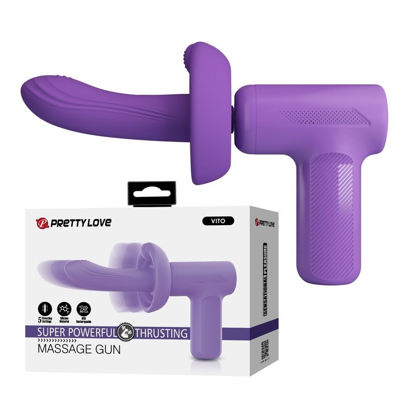 PRETTY LOVE - VITO THRUSTING MASSAGE GUN 5 MODES PURPLE